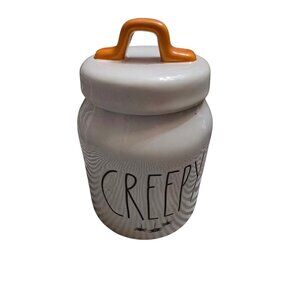 NWT Rae Dunn Baby Creepy Halloween Canister Orange Handle